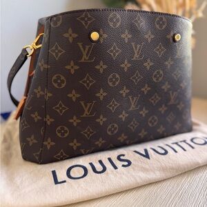 EXCELLENT CONDItion Louis Vuitton Canvas Tote Bag Montaigne MM Monogram M41056